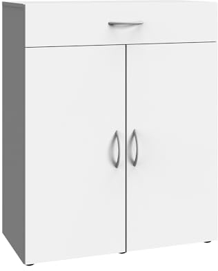 Lomadox Kommode Sideboard weiß, B/H/T ca. 80/98/40 cm