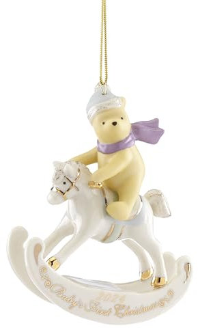 Lenox 895777 2024 Winnie The Pooh - Decorazione per albero di Natale per il primo Natale