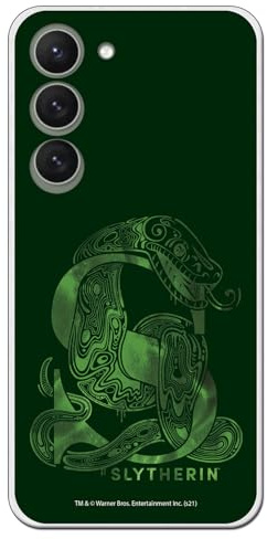 Personalaizer Schutzhülle kompatibel mit Samsung Galaxy S24, offizielles Lizenzprodukt, Harry Potter aus flexiblem TPU-Silikon, transparent, mit Slytherin-Design – Harry Potter