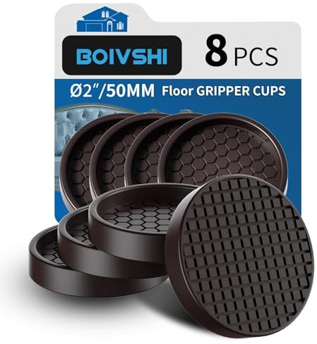 Möbeluntersetzer – Ø 50mm Rund Anti-Rutsch-Pads, Sofa Füße Pads, Fußmatten mattbraun, Gummi Heavy Duty Cushions, verhindern Kratzer & Schäden Hartholz Boden Bett, Stuhl Protektoren,8 Pcs Braun