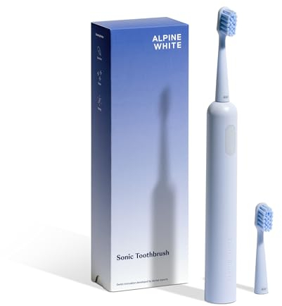 ALPINE WHITE Sonic Toothbrush - Innovative Schallzahnbürste mit bis zu 40'000 Schwingungen pro Minute - Elektrische Zahnbürste mit 3 Intensitätsstufen