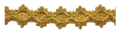 Pasamanería Entredos Carnaval - Encajes Y Puntillas, Tira Bordada, Pasamanería Color Oro, Encaje para Coser, Pasamanería De Puntilla Dorada - Ancho 4Cm, Pieza 13 Metros (Oro)