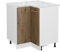 Vicco Eckunterschrank R-Line, Küchen Eckschrank, Artisan-Eiche/Weiß, 75.6 cm, AP Marmor
