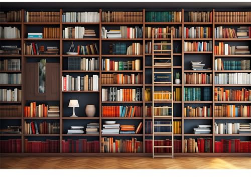 Bookshelf Photography Background School Library Bookcase Backdrop Conference Online Office Backgrounds Webcam Zoom Meeting Decor Backdrops Portrait Photo Video Studio Office Decor 8x6ft