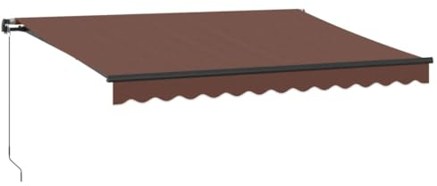 vidaXL Markise Manuell, Gelenkarmmarkise mit Kurbel, Sonnenmarkise für Garten Terrasse Bistro, Balkonmarkise Gartenmarkise Sonnenschutz, Braun