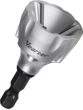 Vearter Deburring External Chamfer Tool for Metal, Countersink Chamfering Drill Bit with Carbide Blades, Bolt Thread Repair Tool Quick Release Hex Shank Fits 1/8 to 3/4
