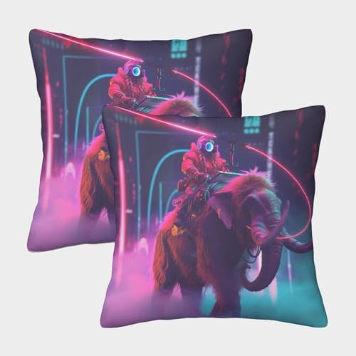 NEZHADAD Mammoth Stilvolle Kissenhülle Mit Reißverschluss - Passend Für Sofa, Schlafzimmer, Auto Elegantes Design Für Moderne Wohnräume 45x45cm