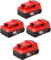 Lot de 4 batteries de rechange 18 V pour batterie Milwaukee M18 6,5 Ah, batteries haute capacité compatibles avec outils Milwaukee et chargeur, version 2024/nouveau breveté