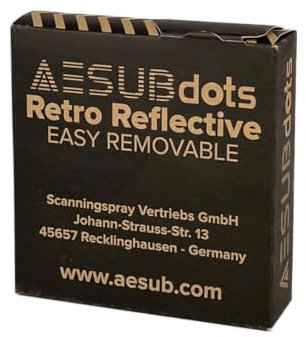 AESUBdots retro easy remove – Retroreflektierende Referenzpunkte für 3D-Scanner mit Laserlicht, leicht ablösbar, Ø 6 mm, auf Rolle mit Abrissperforation, für AESUB Scansprays