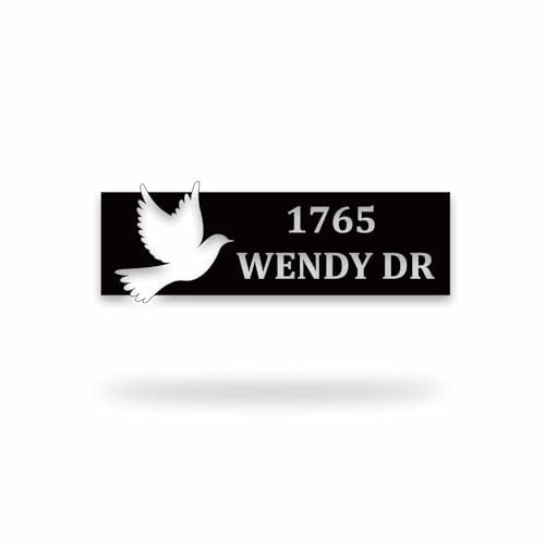 Personalized Pigeon Bird Metal Address Sign, House Number Plaque, Outdoor Yard Sign, Custom Garden Sign, Hanging Metal Wall Art, Door Plate for Patio Porch, Home Decor Gift, Front Door Sign