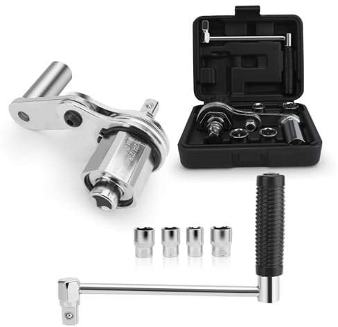 WODHMIEY Heavy-Duty Torsion Multiplier Wrench Set (11/16,3/4,13/16,7/8 Sockets), 1/2 Drive, 1:16 Gear Ratio, 680Nm Output, Anti-Slip Handle, with Blow Moulded Case for Automotive Tyre Nuts