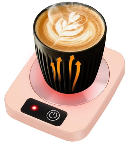 AYESY Coffee Mug Warmer, Electric Smart Beverage Mug Warmer, Electric Beverage Warmer for Desk Coffee Milk Tea Cocoa, Easy to Use, Tea Milk Coffee Warmer for Home & Office-Pink