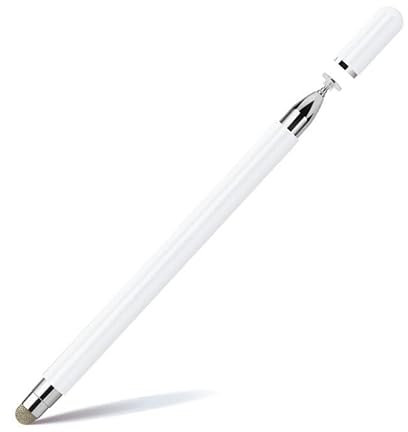 GANGANPRO Universal Stylist Pens 2 in 1 Precision Series, High Sensitivity Universal Stylus Pen for iPhone/iPad/Android/Samsung/Tablets Laptop Touch Screen Devices - White