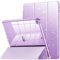 INFILAND Case for iPad 6th/5th Generation 9.7 Inch 2018/2017, iPad Air 2 Cute Glitter Clear Protective Cover for Kids, Girls, Woman, with Pencil Holder (Purple)