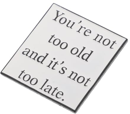 Motivations Anstecknadel aus Metall mit Spruch, Edelstahl Silber