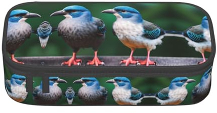 Federmäppchen mit Osterhasen-Blumendruck, Stift-Organizer für Mädchen und Jungen, Schulbedarf, Schreibwaren und Bürogebrauch, Zwei Vögel, Einheitsgröße, Schulranzen