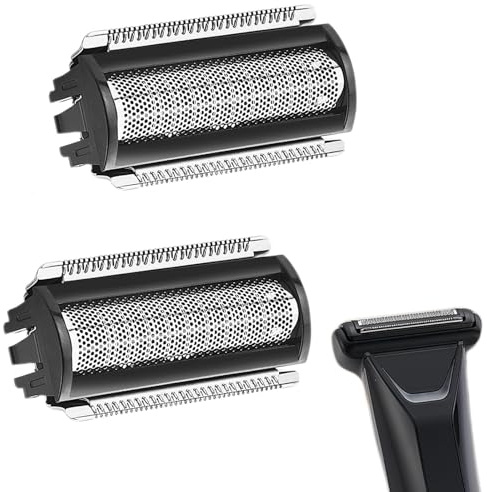 2 Pack Replacement Foil Blade Compatible with MANSCAPED The Lawn Mower 5.0 Ultra Hair Trimmer,Stainless Steel Groin Hair Foil Shaver Head for Close Body Hair Grooming Black (Black-66)