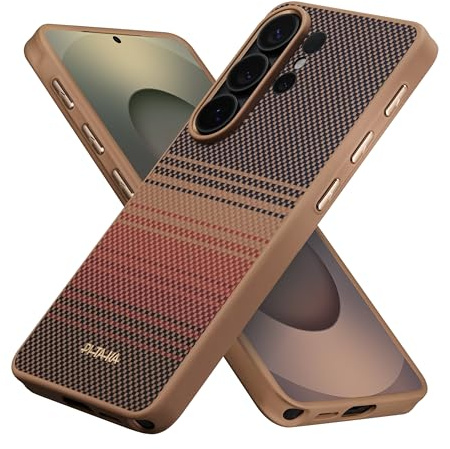 pitaka Vollschutzhülle für Galaxy S26 Ultra aus Aramidfaser Sonnenuntergang | Handyhülle mit Rundumschutz aus Aramidfaser & TPU mit Militärischem Fallschutz MagSafe-kompatibel für Alltag und Business