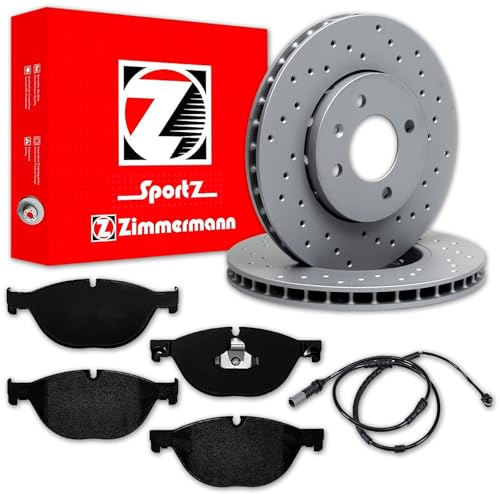 Zimmermann Sport Bremsscheiben Beläge vorne | 150.3478.52 + 150.3479.52 + 25045.200.1 + Wk passend für 5er F10 F11 6er F13