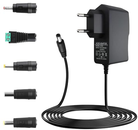 5V 2A Adaptador de Corriente Universal- Adaptador CA/CC 230V,240V 50-60Hz Cargador para TV Box, Cámaras y Dispositivos Electrónicos