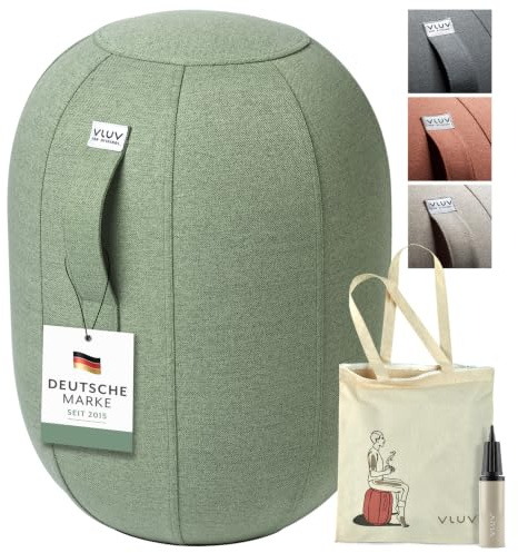 VLUV® KAPSUL SOVA Balancehocker mit Stoffbezug Pesto (Grün) Größe M