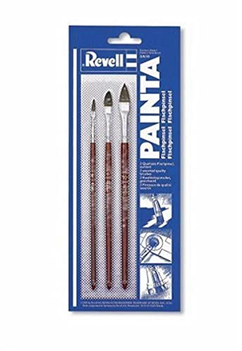 Revell Flächenpinsel-Set I 3-teilig I Modellbau I Mehrfarbig I Large I Ideal für größere Flächen und Detailarbeiten I Praktisches Pinselset für Modellbauprojekte