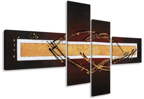 Visario Leinwandbild 195x80 cm 5801 XXL Modern Artstyle Abstraktes Motiv Fertig auf Echtem Holzrahmen Aufgespannt Wandbild Kunstdruck Wohnzimmer Schlafzimmer Büro Wanddekoration Bild Leinwand