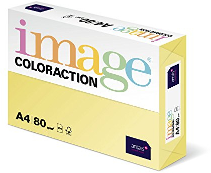 Image Coloraction Desert - farbiges Kopierpapier - DIN A4, 210 x 297 mm, 80 g/m² - buntes, holzfreies Druckerpapier für Kopierer - 500 Blatt - Gelb
