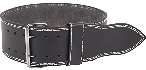 GORILLA SPORTS® Gewichthebergürtel - in Größen S/M/L/XL, Leder, Schnalle, 12 Verstellbar Löcher - Trainingsgürtel, Gewichtheben, Powerlifiting, Weight Lifting Belt, Krafttraining