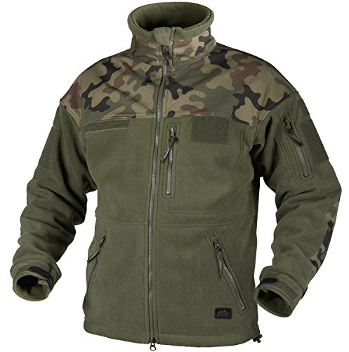 Helikon Men's Infantry Duty Fleece Jacket Olive Green/PL Woodland Size 3XL