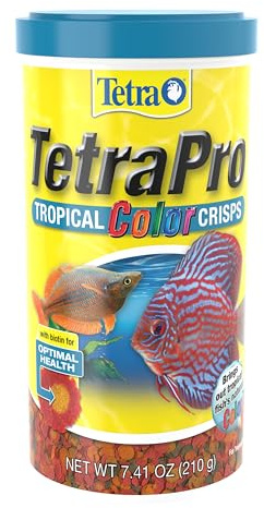 TetraPro Tropical Color Crisps, Fish Food With Natural Color Enhancers, Tropical Fish Food, 7.41 Ounces