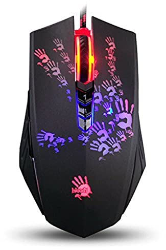 Gaming Mouse, Bloody A60 black Neon Infrared-Micro switch Adjustable 4,000CPI with Advanced weapon tuning & macro setting, Light Strike Fastest Response Less than 1ms, Fastest Response PC Game Mouse by BLOODY