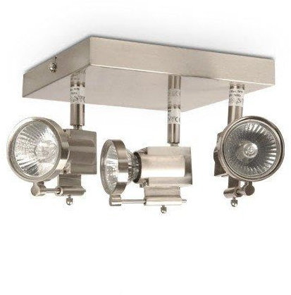 LED Deckenleuchte, LED Deckenlampe 3-flammig, LED Wandleuchte Inox/Nickel, 3x 4W LED Lampe, Warmweiss/Kaltweiss, EXIA (Warmweiss)