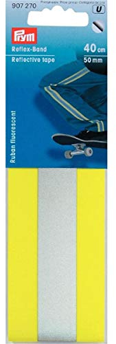 Prym Reflex-Band 50 mm selbstklebend gelb/Silber, Polyester-Mischgewebe
