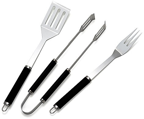 FLASH Grillbesteck Set Basic, schwarz, 37.5 x 6,2 x 3,8 cm