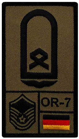 Café Viereck ® Hauptfeldwebel Luftwaffe Bundeswehr Rank Patch mit Dienstgrad - Gestickt mit Klett – 9,8 cm x 5,6 cm