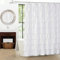 WestWeir Stickerei mit Rüschen Duschvorhang mit Haken für Badezimmer, Textur, 182,9 x 182,9 cm, Mikrofaser, modisch, 72 Wx72 L, Weiß