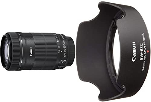Canon - 8546B002 - Objectif - EF-S 55-250 mm f/4-5,6 IS STM +Canon EW-63C pare-soleil pour objectif EF-S 18-55mm f/3.5-5.6 IS STM