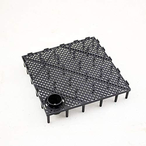 Brussels08 1Pc Square Aquarium Fish Tank Under Gravel Bottom Filtration Plate Board Filter Decorative Under Gravel Enhancer System Drain Rack #04 Black with Nozzle