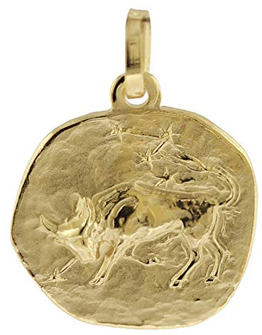 trendor Sternzeichen-Anhänger Stier 333 Gold 16 mm Anhänger Tierkreiszeichen für Damen, Herren und Kinder, Echtgold, 08725-05