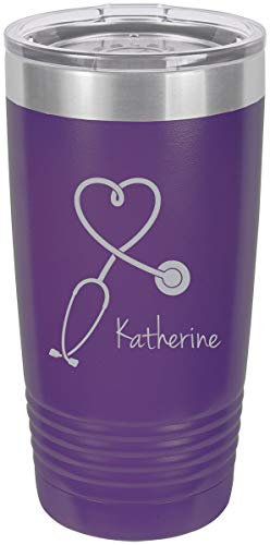 Taza de café personalizable con texto personalizable para enfermera, 20 onzas