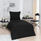 BRIELLE Bettwäsche 155 x 220 cm - Bettwäsche-Set Biber Schwarz, hohe Qualität, weich, einfarbig mit Öko-Tex-Zertifizierung, 1100