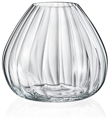 Crystal Bowl Vase - Waterfall - Lead Free Crystal Glass Bowl Vase- 18cm (7 inches wide) wedding table centrepiece