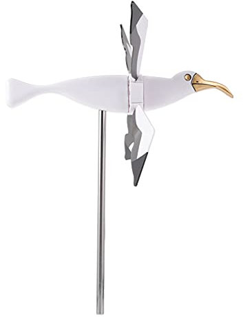 1 Pc Moulin à Vent Mouette Figurine Animaux Pvc Métal Roue De Fer Enfant