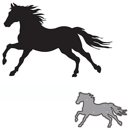 Trdxxx Stanzschablone Pferd, Papierstanzformen, Stanzformen für Kartenherstellung, Metall-Stanzschablone für DIY Handwerk Scrapbook Album Papierkarte