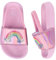 Youecci Ciabatte da Spiaggia per Bambini Pantofole da Bagno per Ragazzi Ragazze Scarpe da Piscina Estive da Spiaggia Sandali Unisex per Interni All'aperto Arcobaleno Rosa 22 EU