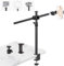 Overhead Camera Mount Desk Stand with Magic Arm, Webcam Stand with 360° Adjustable Extension Arm, Ball Head, Phone Holder, Tabletop C Clamp Light Stand for Ring Light, DSLR, SmartPhone, Live Streaming