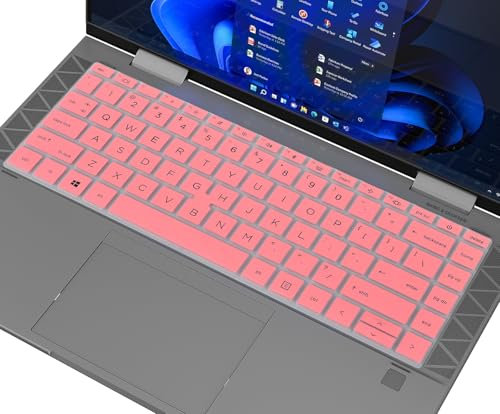 CASEDAO Funda de teclado para portátil HP EliteBook 840 G8 G7 de 14 pulgadas, HP EliteBook 845 G8 G7 de 14 pulgadas, protector de piel rosa gradual