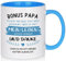 Joymaking Tasse mit Spruch - Bonus Papa - Kaffeetasse lustig Vatertagsgeschenk/Geschenkidee Geburtstag für Papa/Stiefvater Geschenk, Spülmaschinenfest Tasse, 11oz Blau