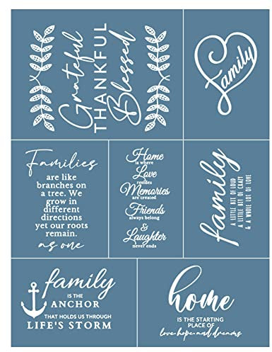 ISAKEN Selbstklebende Siebdruck-Schablone mit Inspirierendem Spruch,Wiederverwendbare Blume Feder Siebdruckschablone Musterschablonen Zum Malen Auf Holzgewebe T-Shirt Wand Und Wohnaccessoires